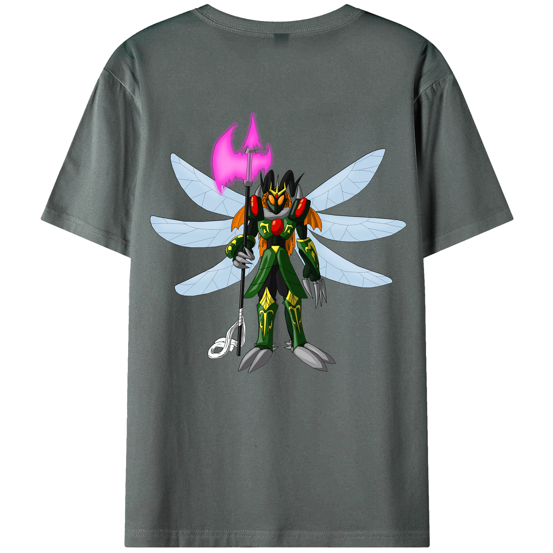 （画像用） Digimon デジタルモンスター/デジモン 綿100％ メンズ半袖Tシャツ（バックプリント） 通気性